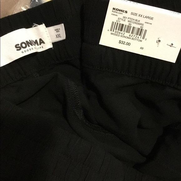 SONOMA XXL black 100% rayon pull on shorts - Picture 7 of 11